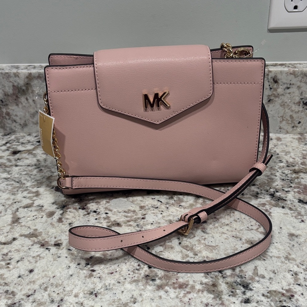 Michael Kors Blush Pink Leather Envelope Crossbody